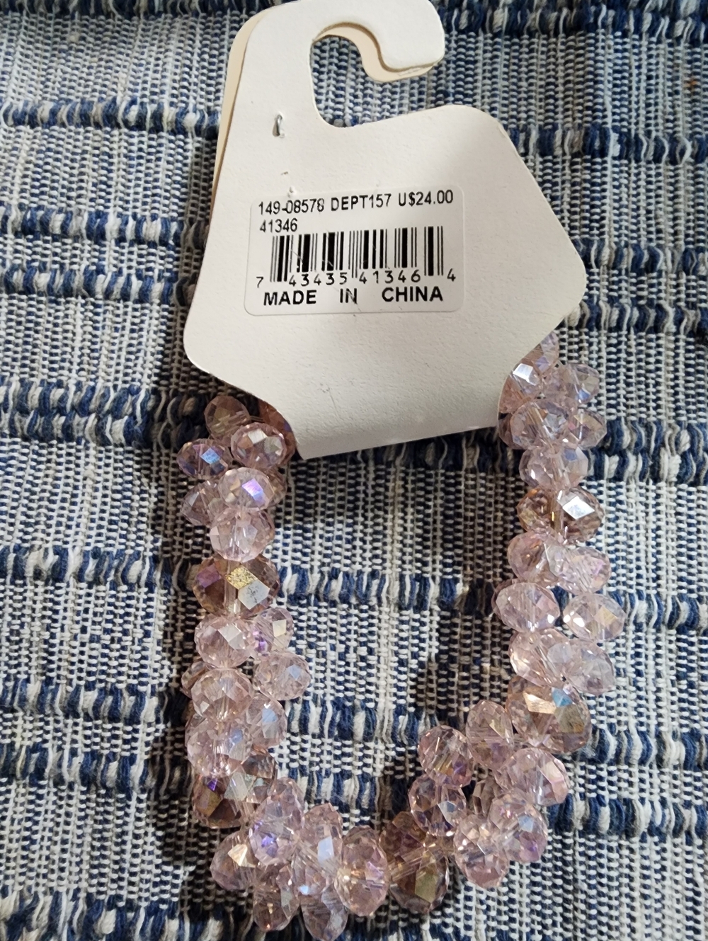 Willow Bay Light Pink Crystal Stretch Bracelet and Earring Set - Picture 6 of 6